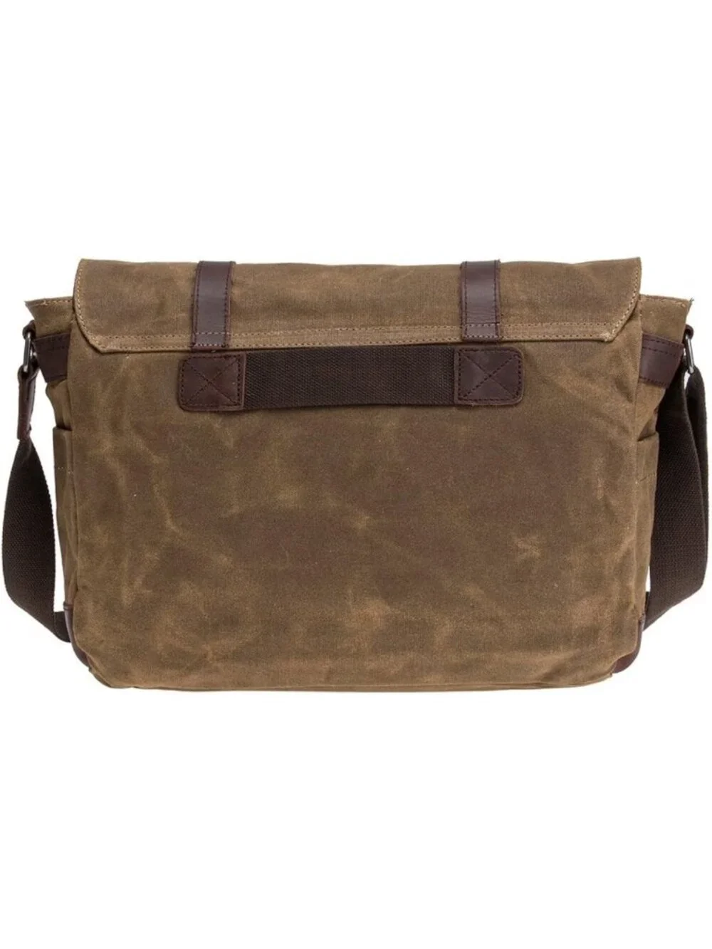 Vintage Leather & Waxed Canvas Briefcase Satchel for 15.6” Laptop - Rugged